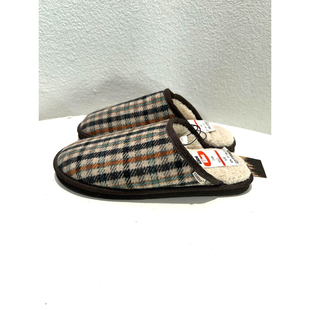 STAHEEKUM Slippers NWT $55 Alpine Flannel Plaid Shearling Lining Size Men's 9 - Picture 7 of 7